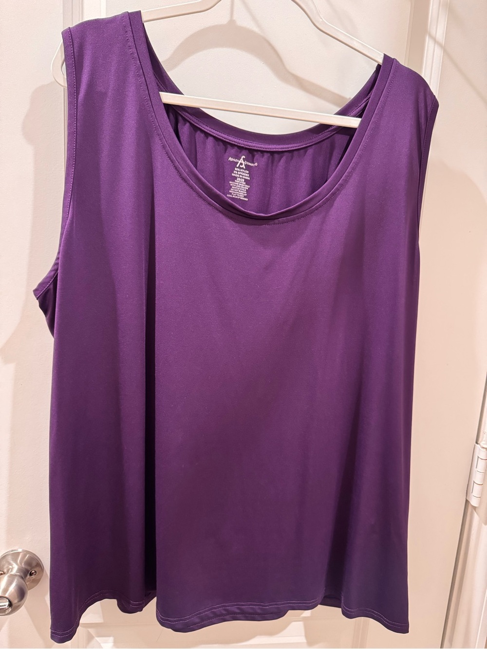 Ashley Stewart Purple Scoop Neck Sleeveless Tank